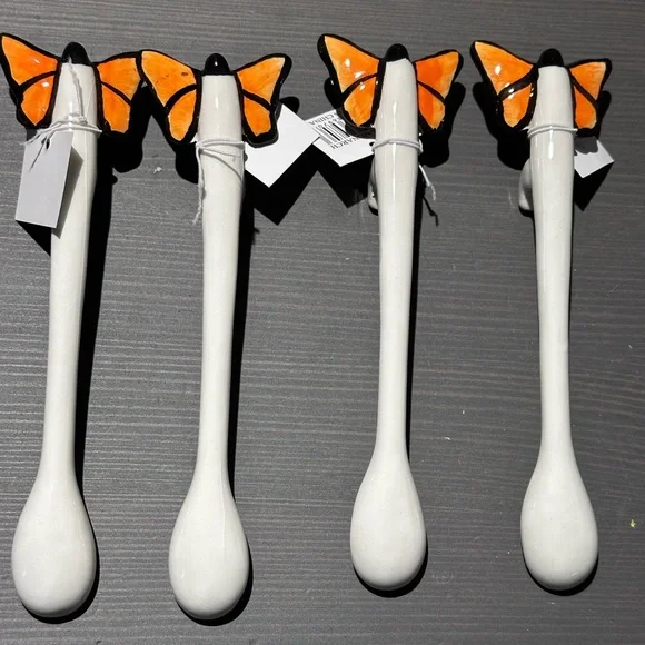 Butterfly Design Ceramic Spoons - Picture 2 of 4